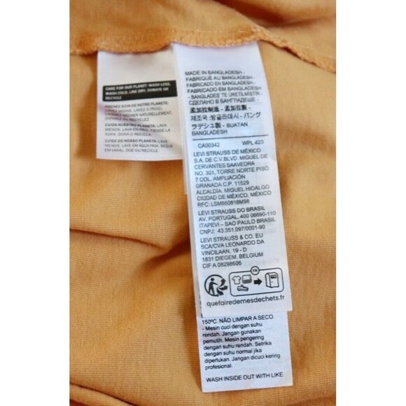 Levi's Women's XS Golden Yellow Camp Graphic T-Shirt 100% Cotton Boxy Fit Tee - Picture 5 of 8